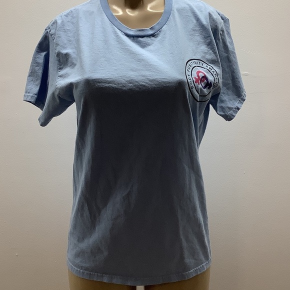 Hanes Size Medium Body Positivity Awareness Blue Graphic T-Shirt. Preloved - Picture 1 of 5